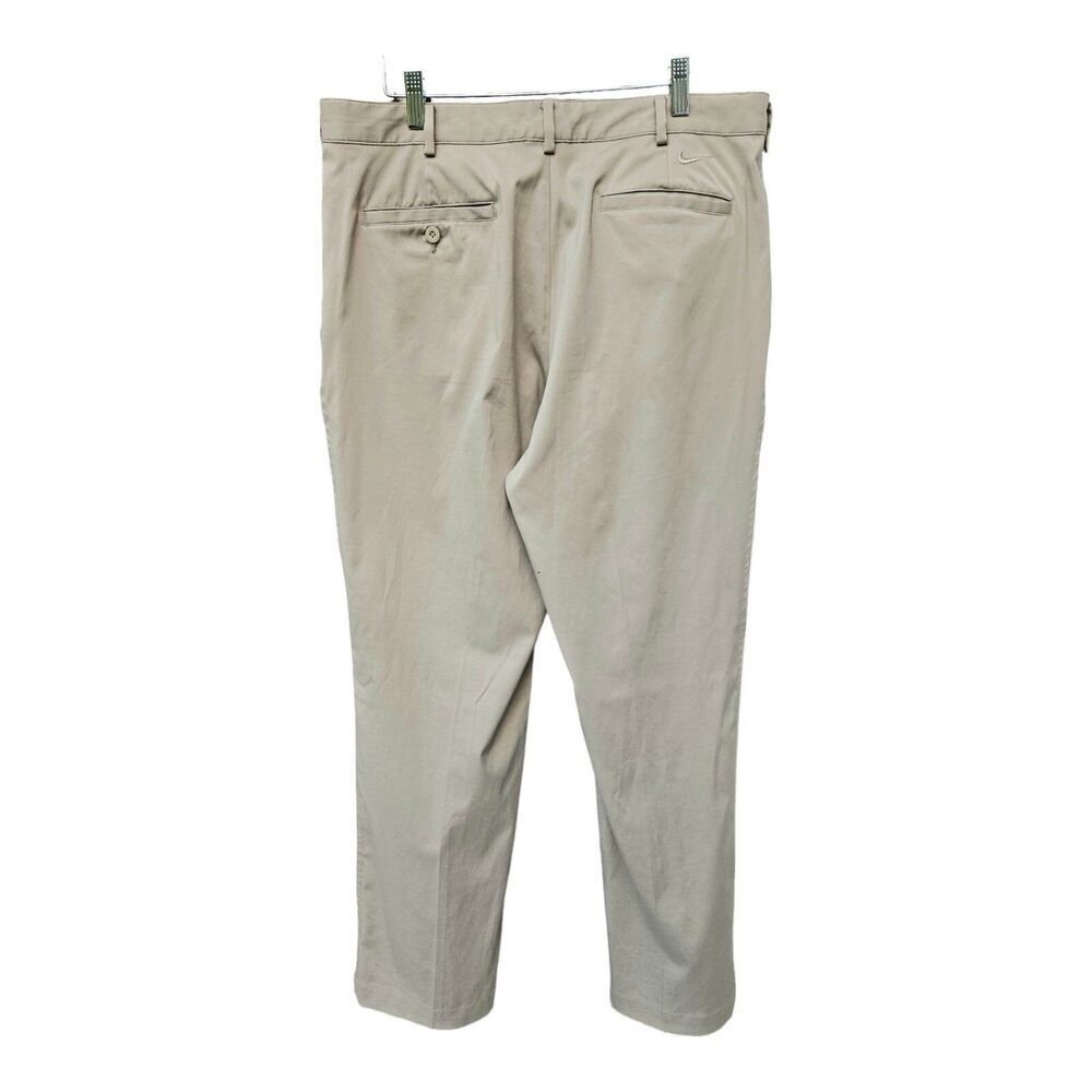 Nike Dri-Fit Men Tan Golf Pants  Standard Fit Khaki Tan Colored Chino Size 34x32 - Picture 2 of 9